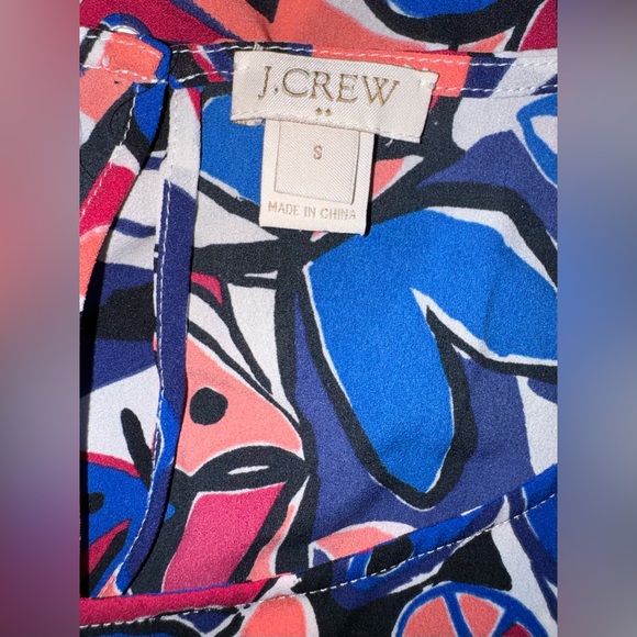 J Crew Factory Boatneck Abstract Floral Long Sleeve Blouse Top Small - Picture 5 of 6